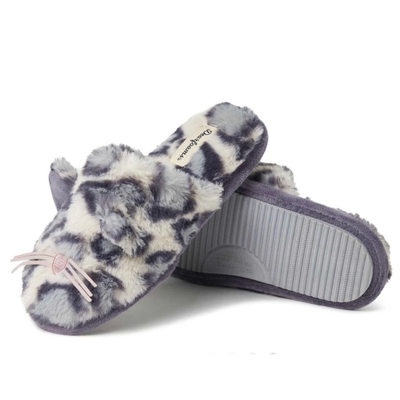 DEARFOAMS - Women's Cat Nap Scuff Slipper with Sleep Mask - Grey - Picture 9 of 13